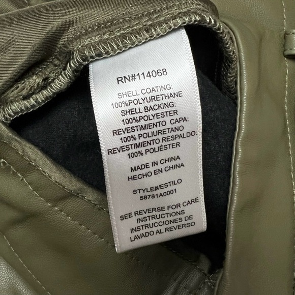 WHITNEY PORT Faux Leather Pants 90s Paperbag Waist High Rise Pleated Trousers 6 - Picture 6 of 6